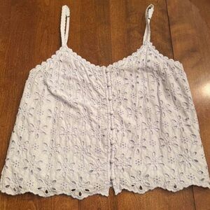 Abercrombie & Fitch Baby Blue Eyelet Lace Women’s Top